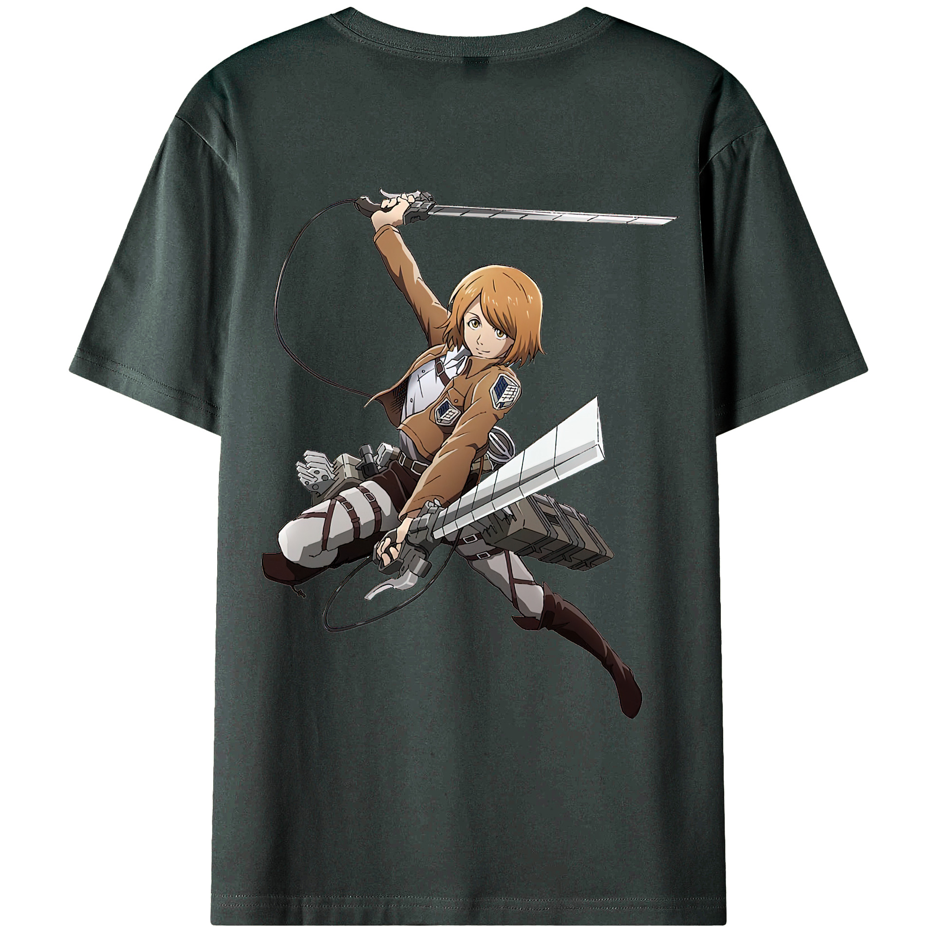 （画像用） 進撃の巨人 ペトラ·ラル Attack on Titan Petra Rall 綿100％ メンズ半袖Tシャツ（バックプリント） 通気性